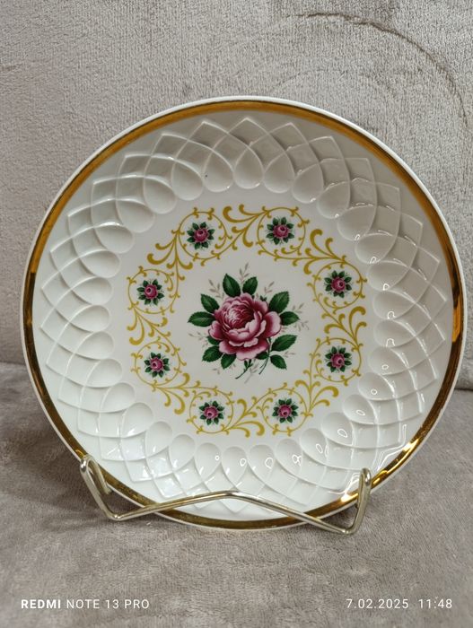 Talerz z lat 1960-70r. Śr 25.4cm