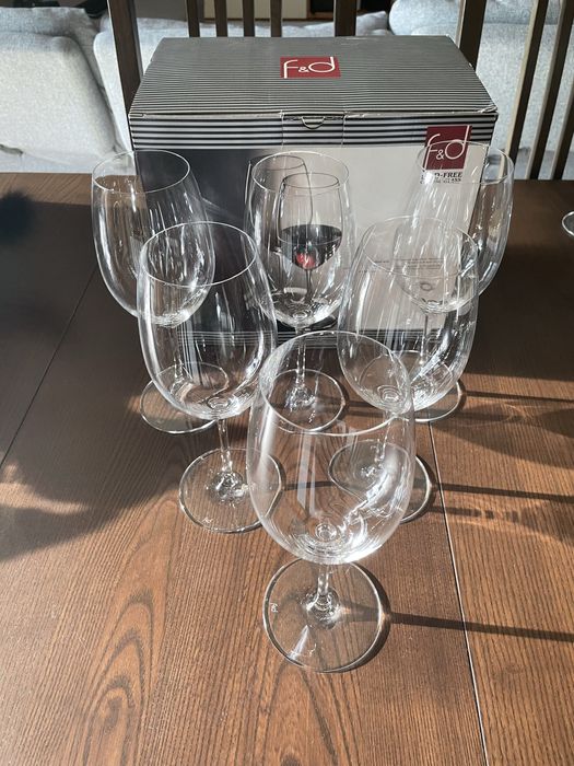 Copos de cristal para vinho tinto da F&D