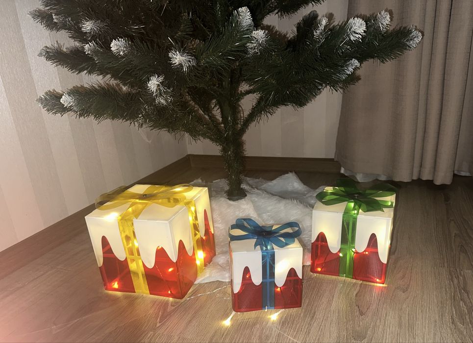 Набір з 3 шт подарункових світлодіодних коробок