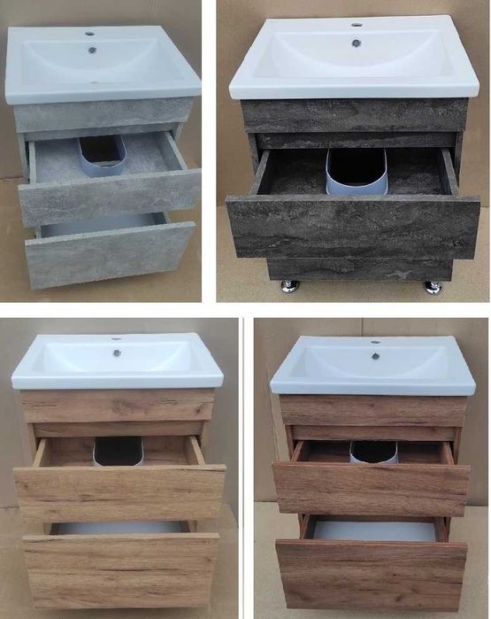 Тумба с умывальником и зеркальный шкаф. Новый набор в ванную комнату