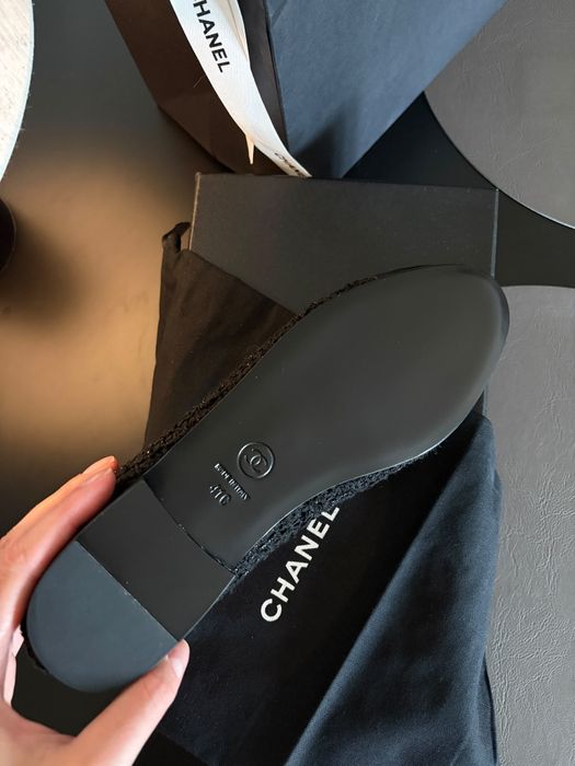 Chanel baleriny czarne tweedowe nowe z torbą prezentową!