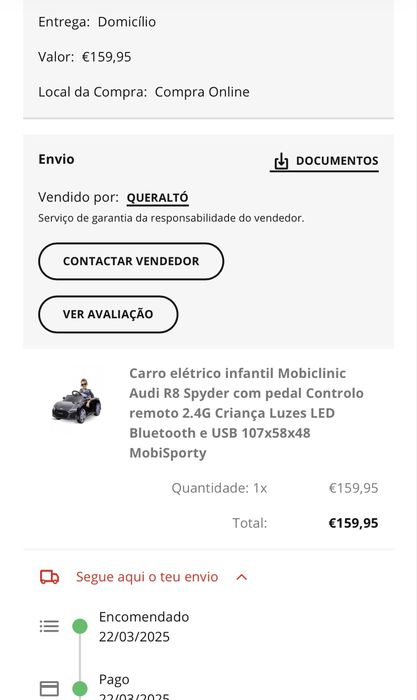 Audi R8 Elétrico Infantil – Como Novo + 1 Ano e 6 Meses de Garanti