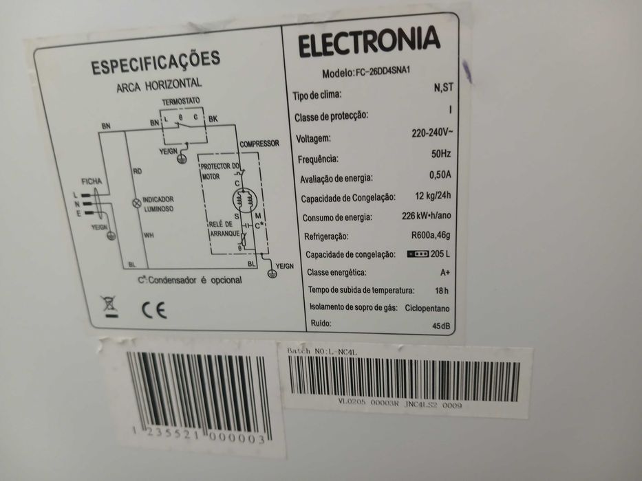 Arca congeladora horizontal Eletronia 205 L