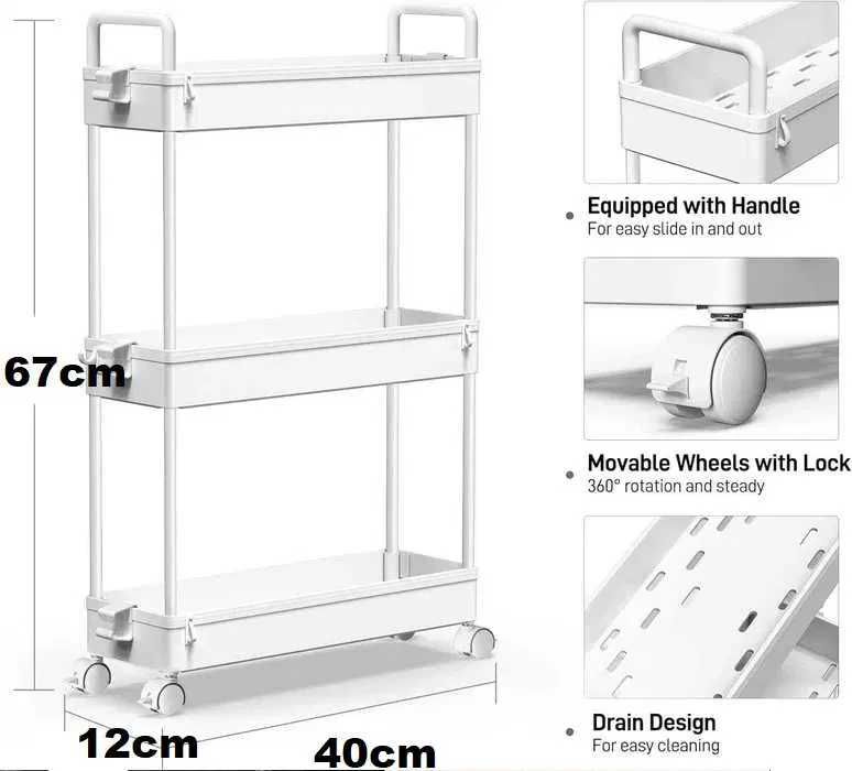 Nowa półka / wózek / na kółkach / 3poziomy / szafka / regał !4043!