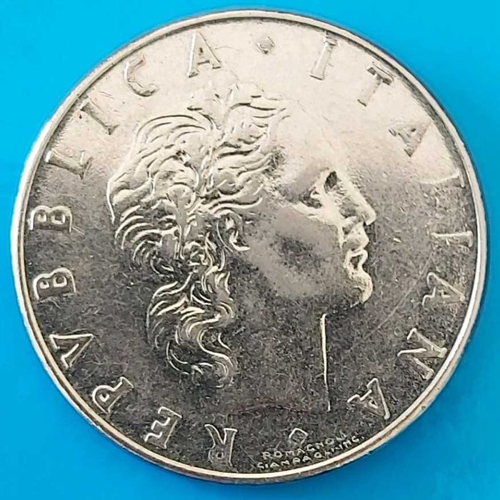 1977 50 Lira Coin, Italian Republic
