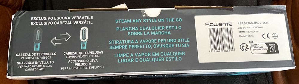 Prancha de Engomar e limpar portatil, Rowenta Pure Pop Verde (Nova)