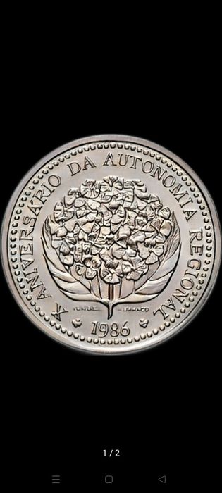 Moeda 100 Escudos 10 Anos da Autonomia Regional dos Açores 1986