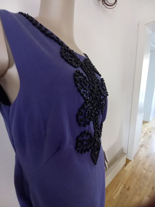 Unikalna sukienka bogato zdobiona wyszywana, naturalny materiał