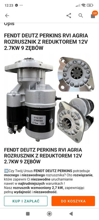 Rozrusznik nowy szybko obrotowy