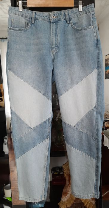 Джинси у стилі печворк, PULL&BEAR біло-блакитні, Levi's