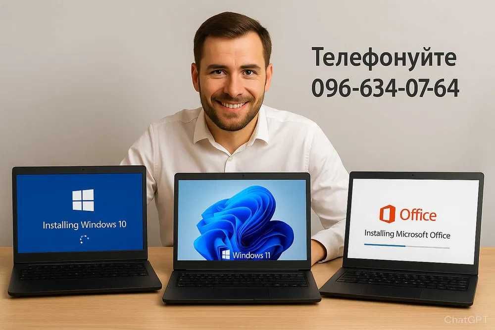 Швидке та професійне встановлення Windows 7, 10, 11. Ноутбуки, комп'ютери. Без вихідних