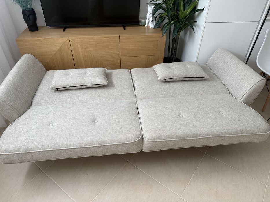 Sofa Cama Bege Novo