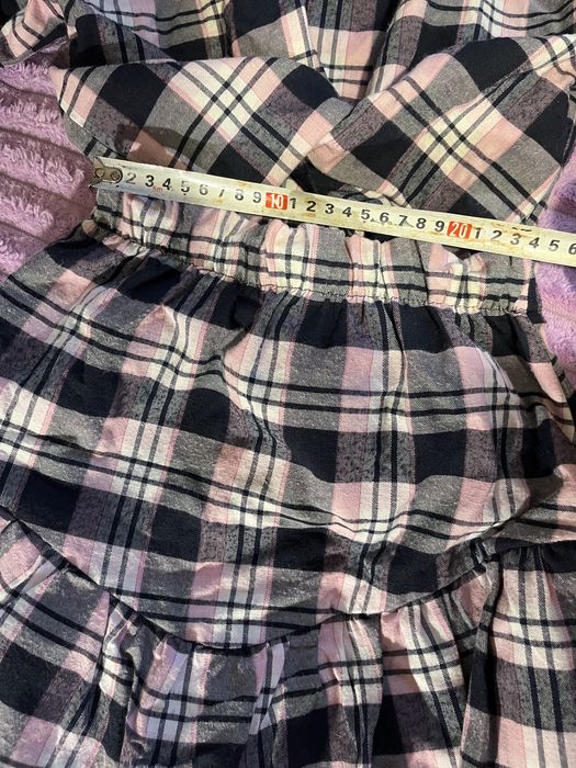 Костюм в клетку юбка рубашка S