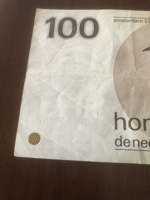 Nota de 100 forins holandesa em bom estado