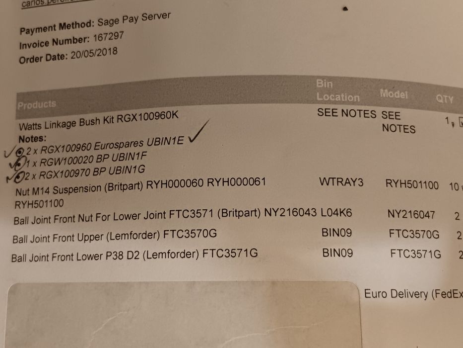 Kit watts linkage bush para Land Rover Discovey 2