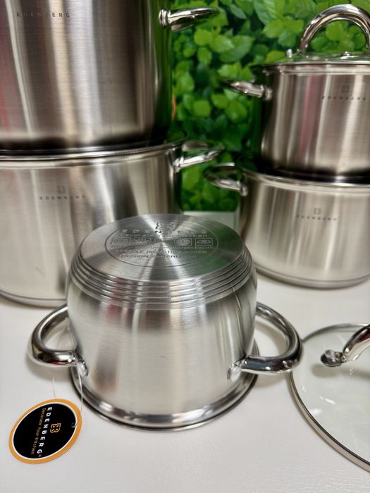 Duży zestaw garnków.12el. grube dno. Gaz, indukcja. Nowy