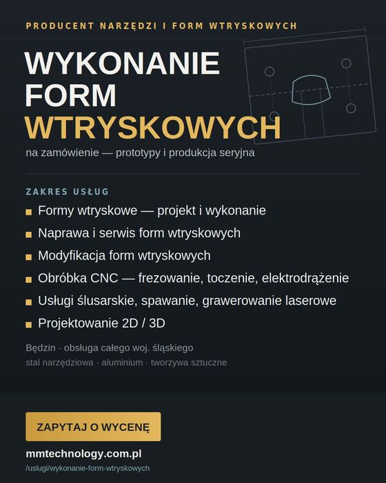 WYKONANIE FORM WTRYSKOWYCH — CNC, serwis, modyfikacja | Śląsk