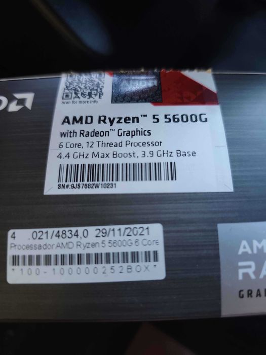 Processador AMD Ryzen 5 5600G C/ Cooler