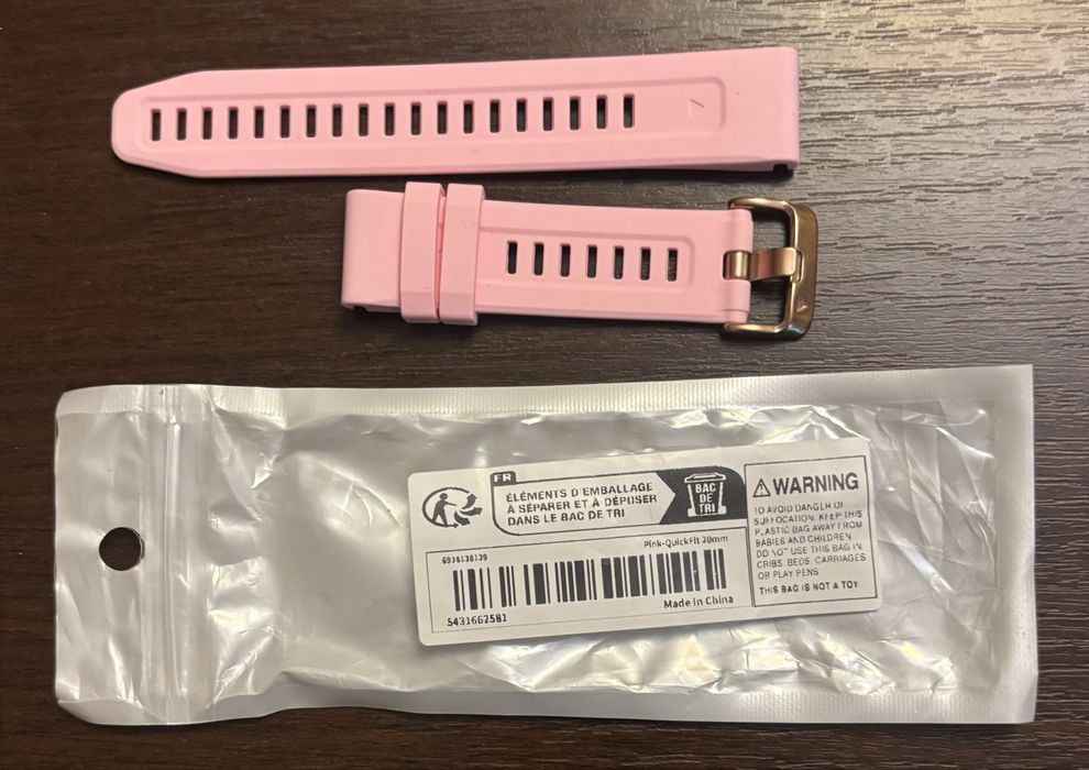 Pasek do zegarka Garmin - kolor różowy - 18 mm