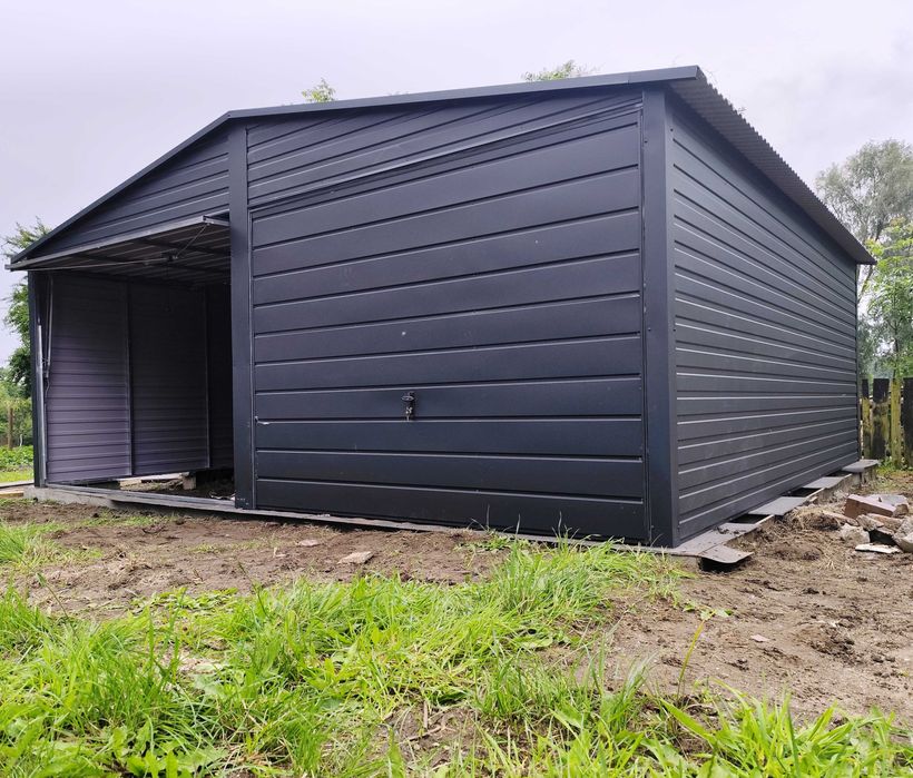 Dwustanowiskowy Garaż Blaszany Konstrukcja OCYNK