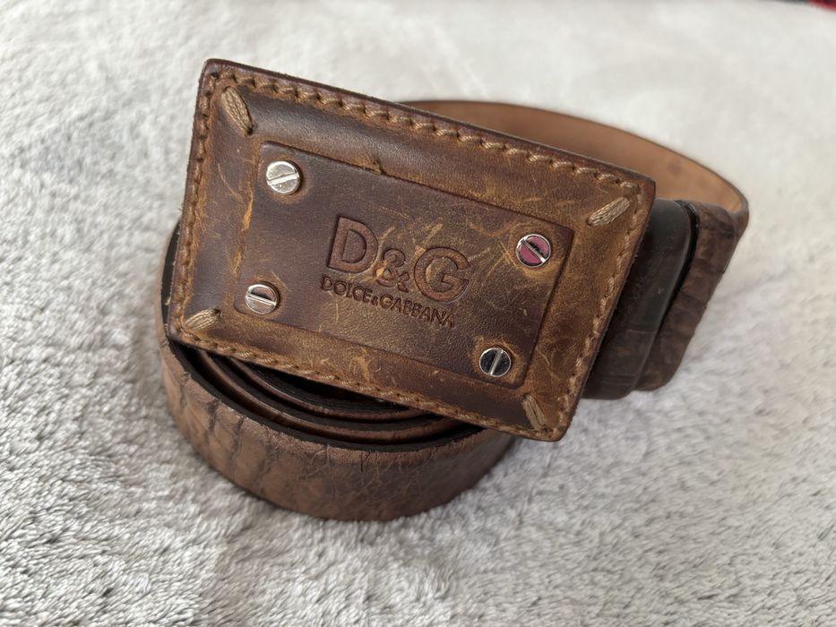 Pasek dolce &gabbana d&G oryginalny męski pas brązowy premium