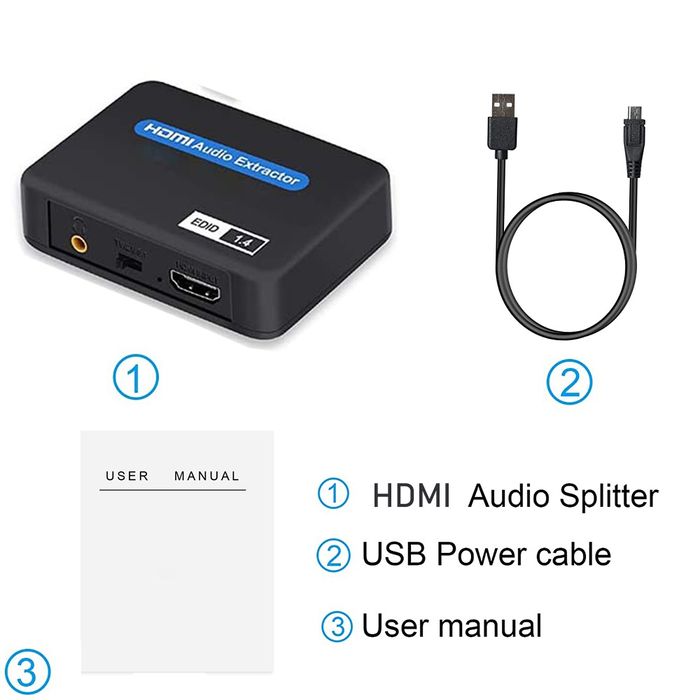 Цифровой HDMI аудио экстрактор, преобразователь звука с HDМІ на 3,5мм