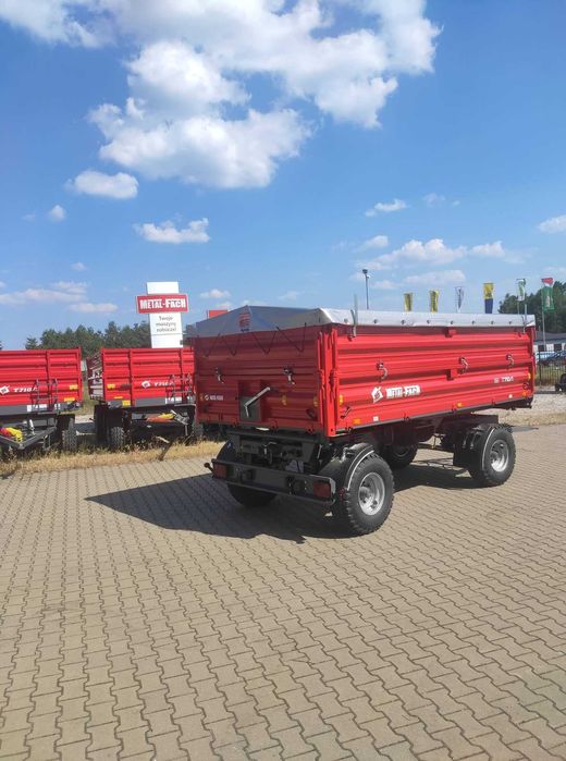 Przyczepa dwuosiowa rolnicza Wywrotka 3 strony 6-8 ton Metal-Fach