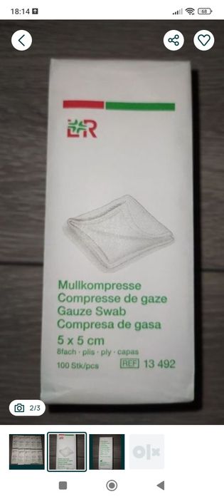 Gaza/kompres 5cm/5cm 10 opakowań