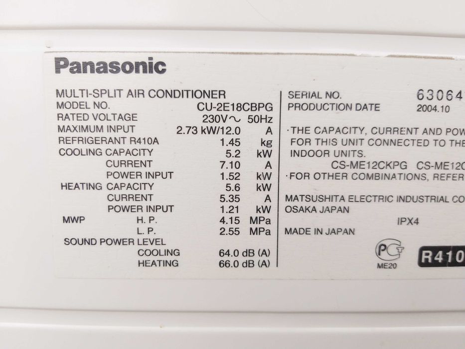 Кондиционер настенный мульти-сплит Panasonic 18 - 50 м2 БУ Инвертор!