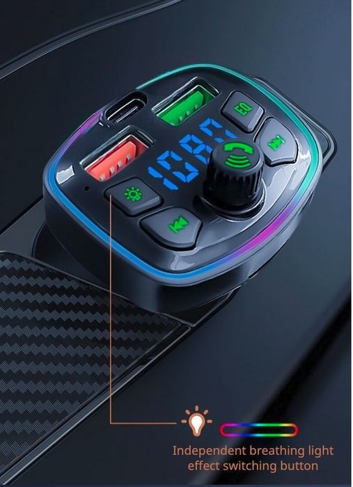 Fm-трансмиттер Модулятор Q7 беспроводной Bluetooth 5,0 Usb +PD