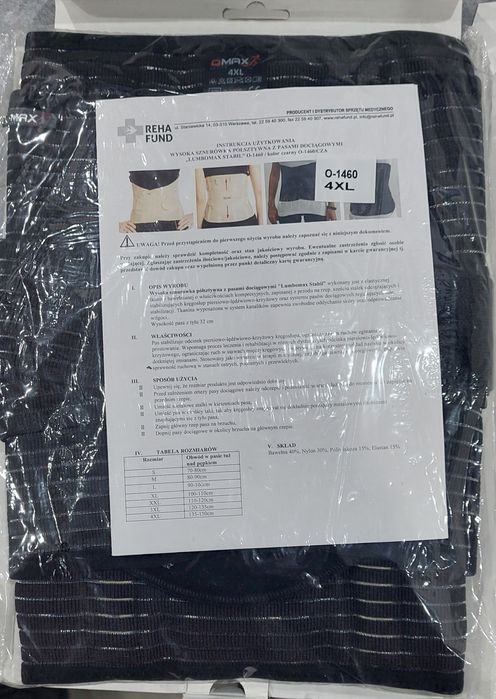 Wysoka sznurówka półsztywna z pasami dociagowymi 4XL
LUMBOMAX STABIL