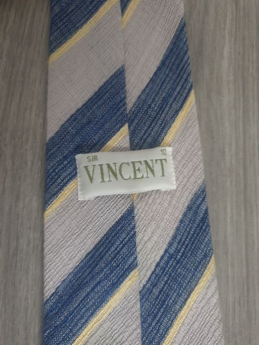 Krawat męski paski szary niebieski Sir Vincent