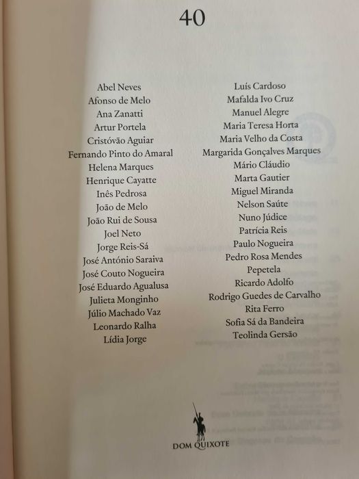 Livro "Quarenta" de vários autores