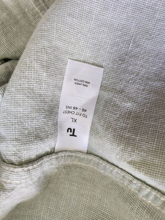 Льняная,мятная рубашка со стоичкой TU Англия