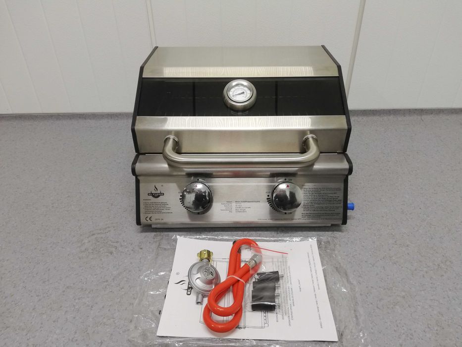 Stołowy Grill Gazowy Turystyczny Z SZYBĄ 6KW EL FUEGO JESOLO Gwarancja