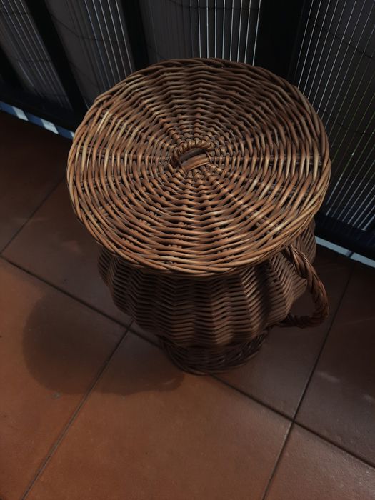 Koszyk na kwiaty duży stojący ozdobny wiklinowy kosz wazon dzban boho 40 cm