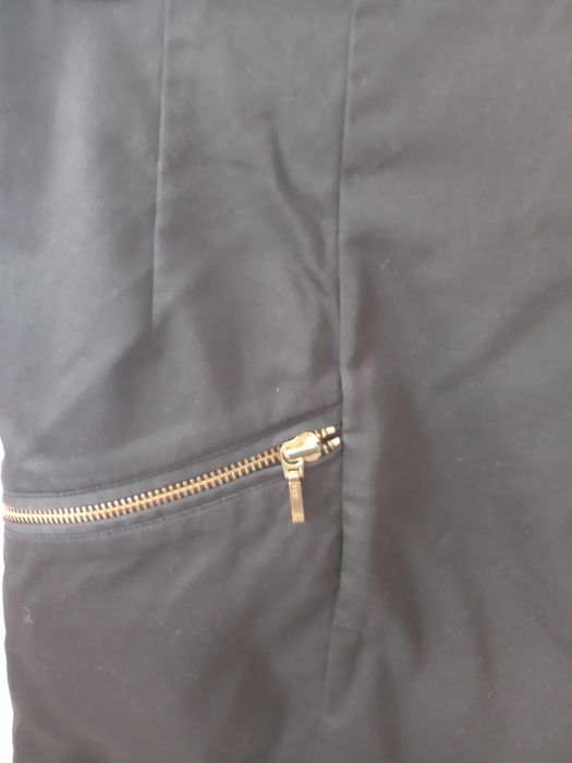 H&M spódnica 38 zamki czarna granat kieszenie