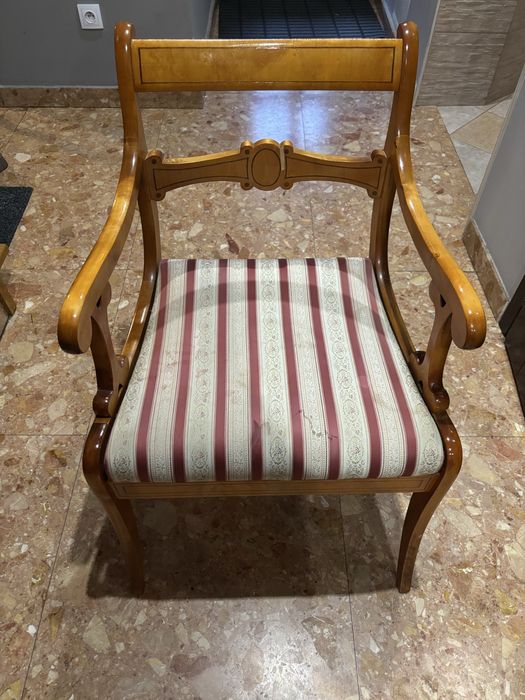 Fotel, krzesło z fabryki Henryków w stylu biedermeier