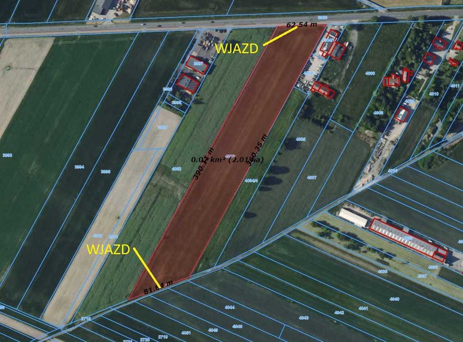 Działka przemysłowo - usługowa, 2,01 ha, atrakcyjna lokalizacja