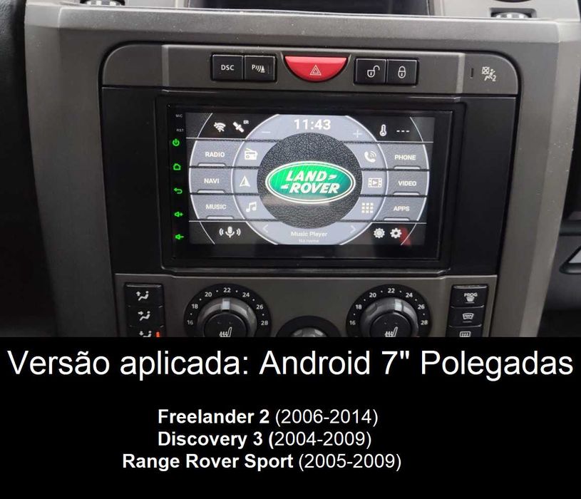 Rádio 2DIN • LAND ROVER • Discovery Freelander Range Rover Sport • GPS