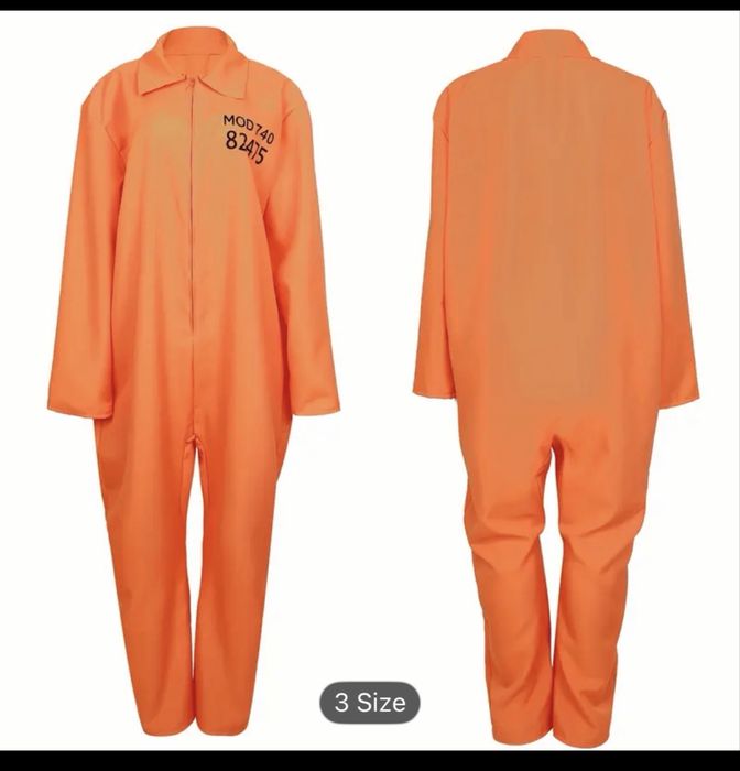 Костюм вʼязня помаранчевий, маскарадний костюм, тематична вечірка