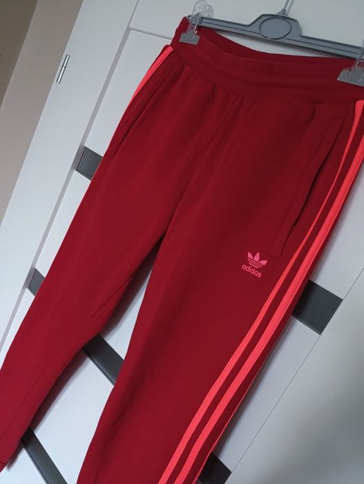 Spodnie dresowe, dres, sportowe, czerwień, róż, XS, S, 36, Adidas