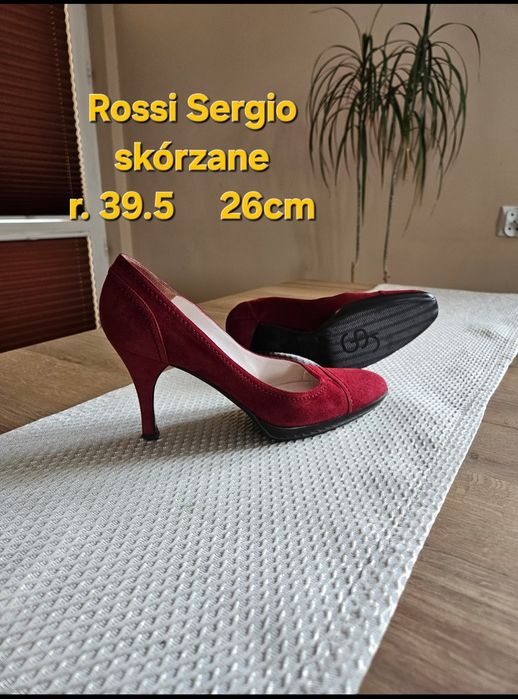 Skórzane czółenka włoskie sergio rossi 39 40