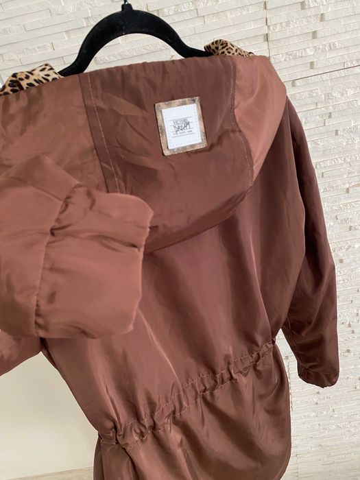 La diva mia czekoladowa parka z ozdobnym printem animal S-M