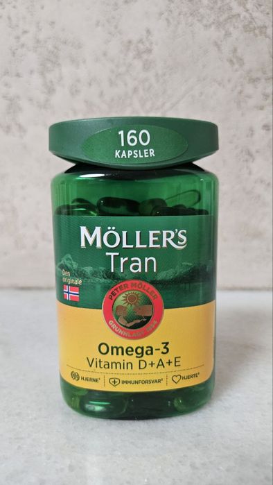 Омега 3 Mollers рибячий жир Норвегія 160 капсул