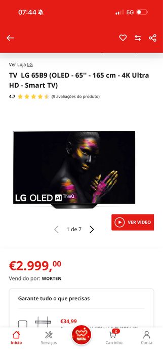 Tv OLED 65 polegadas