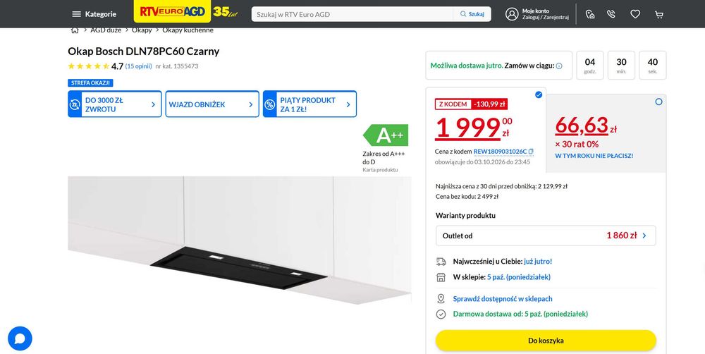 Okap Bosch DLN78PC60 Czarny
