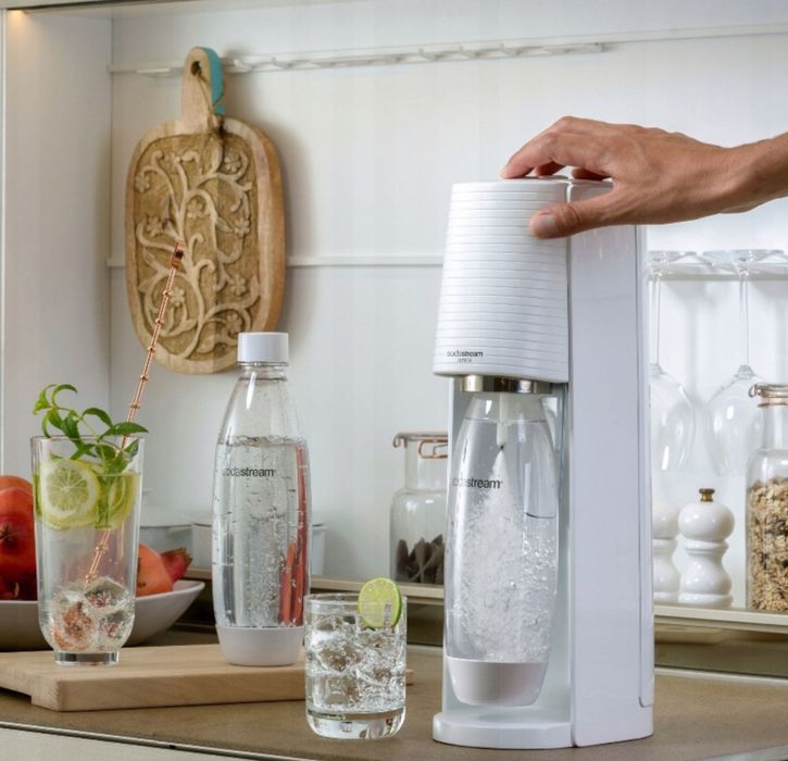 SODASTREAM SATURATOR do gazowania wody + 3 butelki BIAŁY