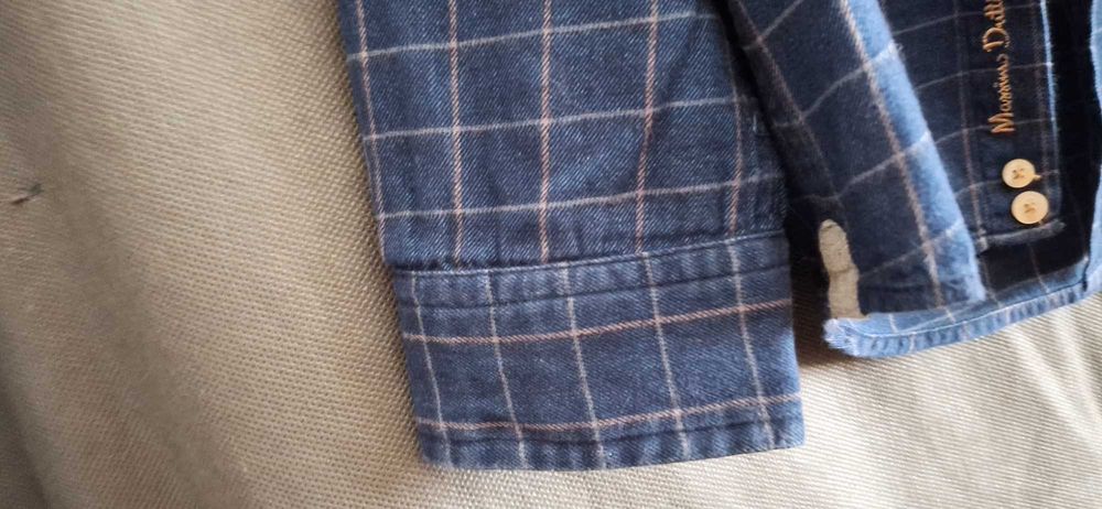 Camisa de rapaz xadrez azul