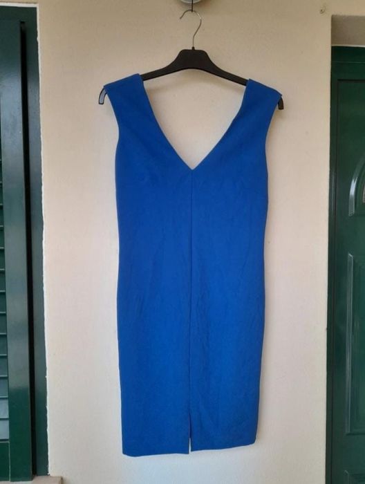 Vestido de cerimónia azul Mango S